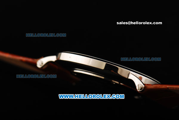 Patek Philippe Calatrava Quartz Movement with Steel Case and Leather Strap - Click Image to Close